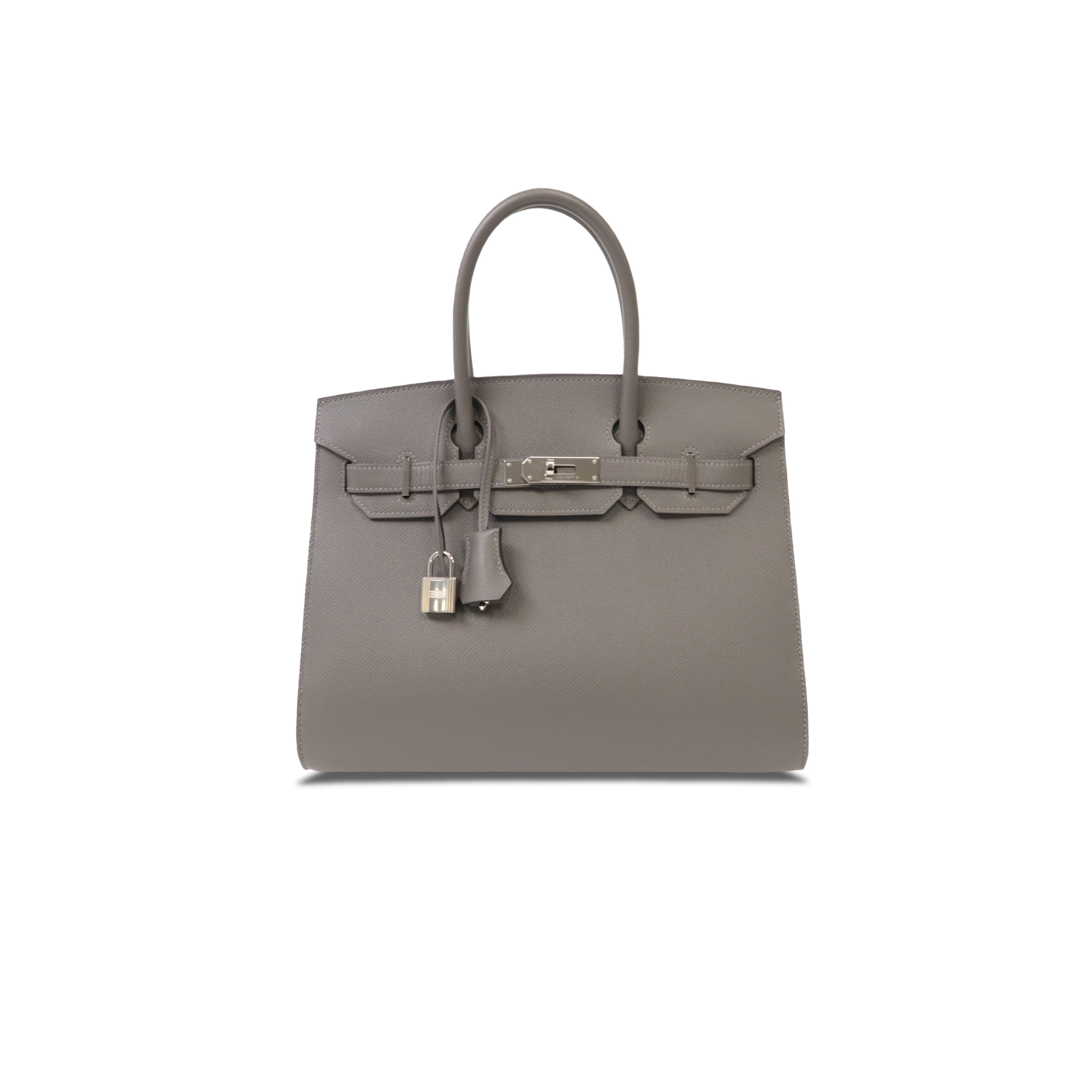 HERMES BIRKIN 30 EPSOM LEATHER PEWTER GREY SILVER BUCKLE HANDBAG 2160900355773 (30*23*15cm)